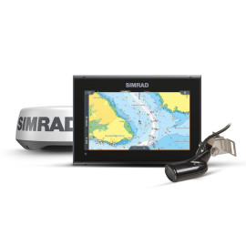 Simrad GO9 XSE Fish Finder/Chartplotter with HDI Transducer, C-MAP DISCOVER Charts, and HALO20 Radar