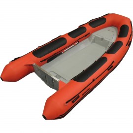 Defender 430 Fiberglass RIB 14'1" Rigid Hull Inflatable Boat - Rescue Red 2025 Edition