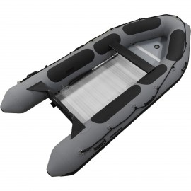 Defender 380 Aluminum Floor Inflatable Boat 12'6" Heavy-Duty PVC - Grey 2025 Edition