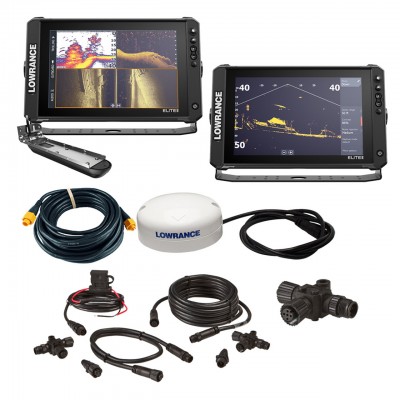 Lowrance Elite FS 12 Boat in a Box - Dual 12-Inch Displays - Active Imaging 3-in-1 - GPS Antenna - NMEA 2000 Starter Kit - 000-16477-001