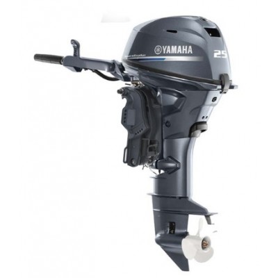 Yamaha 25hp Four Stroke Outboard Motor - Tiller Handle - Electric and Manual Start - 15" Shaft - Power Trim and Tilt - F25SWTHC